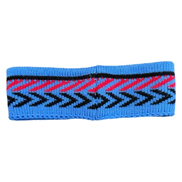 Vintage Eddie Bauer Red Black Blue 100% Wool Headband Ear Warmer One Size - Picture 5 of 7